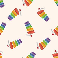 baby toy piano cartoon seamless pattern background N2
