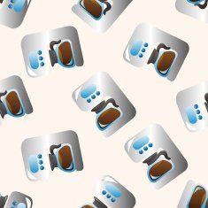 Home appliances theme coffee machine cartoon seamless pattern background