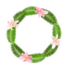 Palm Leaf Frame Background Vector Illustration N3