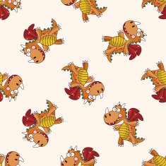 dragon cartoon seamless pattern background N14