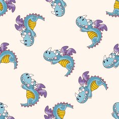 dragon cartoon seamless pattern background N16