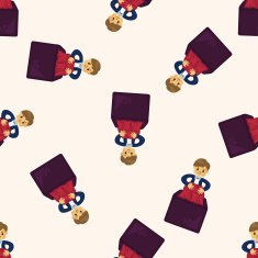magician cartoon seamless pattern background