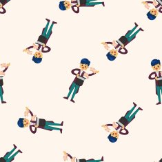 magician cartoon seamless pattern background N6