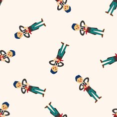 magician cartoon seamless pattern background N9