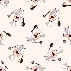 chef cartoon seamless pattern background N17