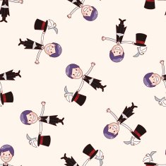 magician cartoon seamless pattern background N10
