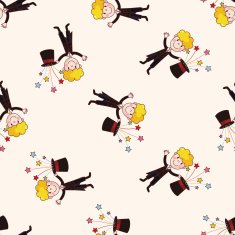 magician cartoon seamless pattern background N11