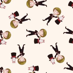 magician cartoon seamless pattern background N12