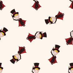 magician cartoon seamless pattern background N13