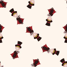 magician cartoon seamless pattern background N16