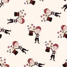 magician cartoon seamless pattern background N17