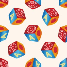 baby toy dice cartoon seamless pattern background N2