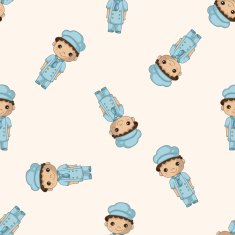 chef cartoon seamless pattern background N19