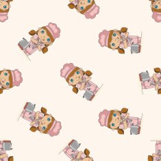 chef cartoon seamless pattern background N23