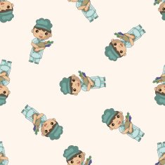 chef cartoon seamless pattern background N24