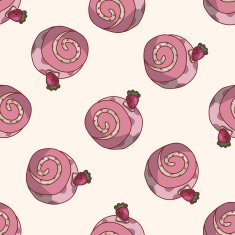 decorating cake cartoon seamless pattern background N9