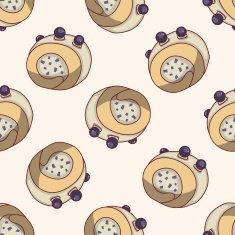 decorating cake cartoon seamless pattern background N11