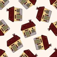 Building cartoon seamless pattern background N8