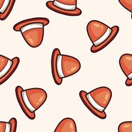 Warning cones cartoon seamless pattern background