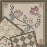 Floral pattern with flowers tile background glass effect