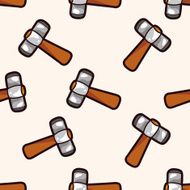 work tool hammer cartoon seamless pattern background