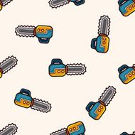 Chainsaw cartoon seamless pattern background
