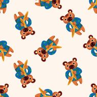 animal tiger playing instrument cartoon seamless pattern background