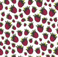 line draw vector seamless strawberry pattern