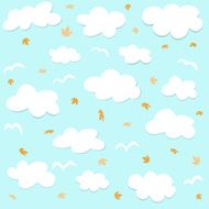 Seamless pattern with clouds N10