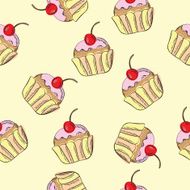 seamless vector pattern with cakes N2