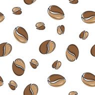 coffee beans seamless pattern - vector illustration N2