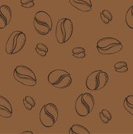 coffee beans seamless pattern - vector illustration N3