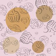 Seamless vector pattern cakes N2