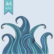 Blue abstract hand-drawn background N2