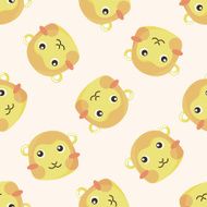 animal cartoon seamless pattern background N16