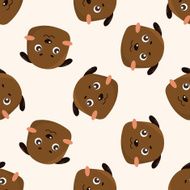animal cartoon seamless pattern background N17