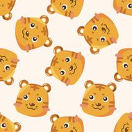 animal cartoon seamless pattern background N21
