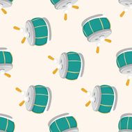 instrument drum cartoon seamless pattern background N2