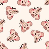 animal mouse playing instrument cartoon seamless pattern background