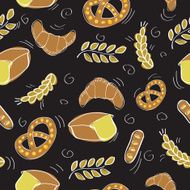Seamless pattern with bakery products