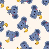 animal ephant playing instrument cartoon seamless pattern background