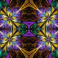 Symmetrical pattern in stained-glass window style N4