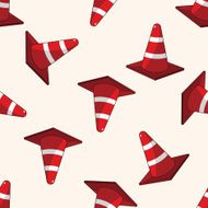 Warning cones cartoon seamless pattern background N2