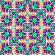 Multicolored symmetrical pattern in stained-glass window style N10