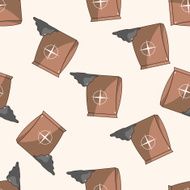 cement bag cartoon seamless pattern background