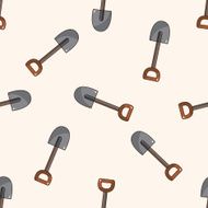 shovel cartoon seamless pattern background