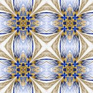 Symmetrical flower pattern in stained-glass window style on light