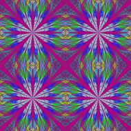 Symmetrical pattern in stained-glass window style Purple and Blue palette