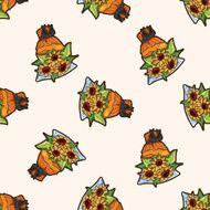flower bouquet cartoon seamless pattern background N3
