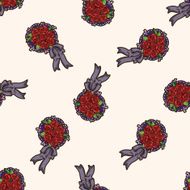flower bouquet cartoon seamless pattern background N5